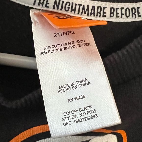 Disney The Nightmare Before Christmas Jack Skellington Sweatshirt- Size 2T - Picture 5 of 5